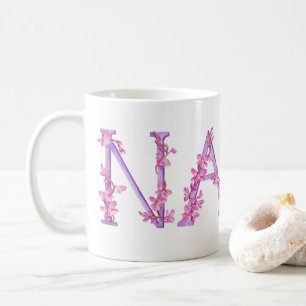 Nana-Text-Orchid lila-Rosa-Malerei Tasse