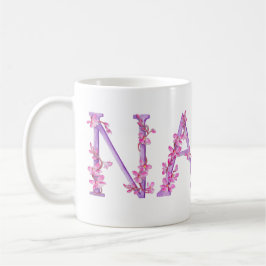 Nana-Text-Orchid lila-Rosa-Malerei Tasse