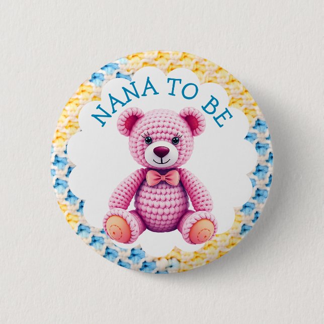 Nana to Be | Boy's Baby Shower Button (Vorderseite)