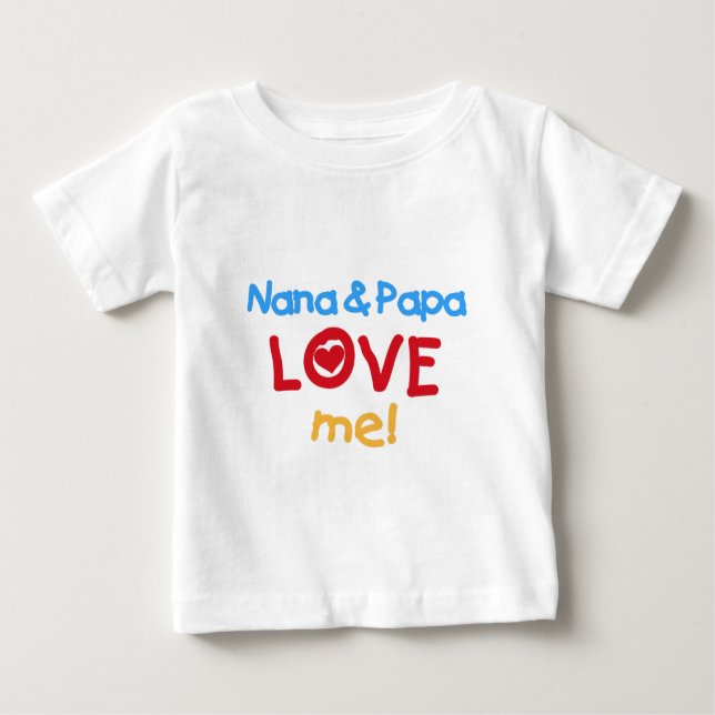 Nana und Papa Liebe Baby T-shirt (Vorderseite)