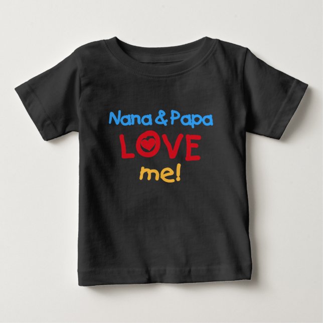 Nana und Papa Liebe Baby T-shirt (Vorderseite)