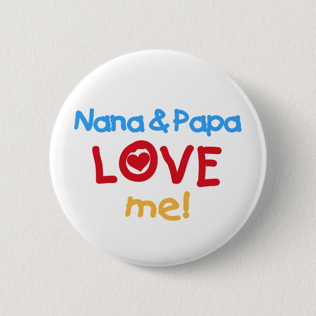 Nana- und Papa-Liebe ich Button (Vorderseite)