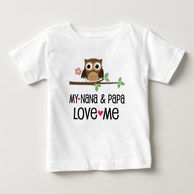 Nana und Papa Liebe Me Babyschale Baby T-shirt (Vorderseite)