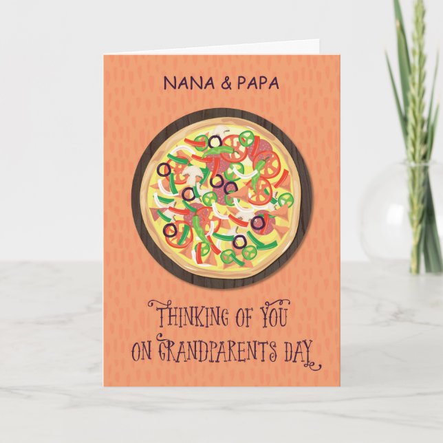 Nana und Papa Pizza Großeltern Day Karte (Vorderseite)