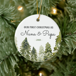Nana und Papa Unsere ersten Weihnachten als Große Keramik Ornament