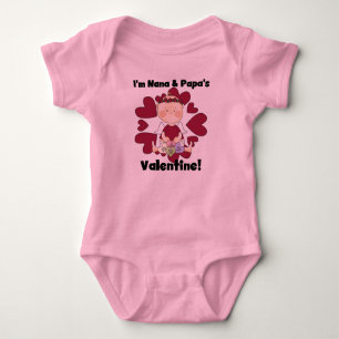 Nana- und Papa-Valentinsgruß-T-Shirts Baby Strampler