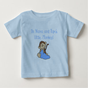 Nana und Papas Affe - Blaue Hemden und Geschenke Baby T-shirt