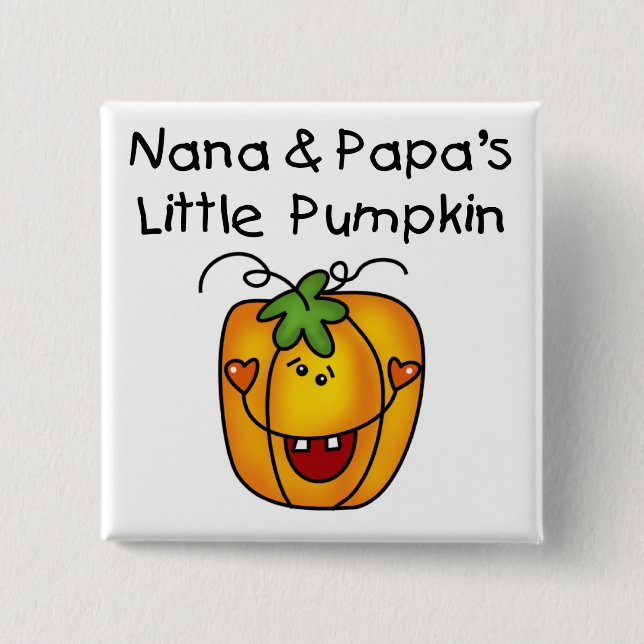 Nana und Papas kleine Kürbis-T - Shirt Button (Vorderseite)