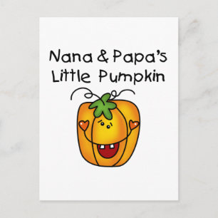 Nana und Papas kleine Kürbis-T - Shirt Postkarte
