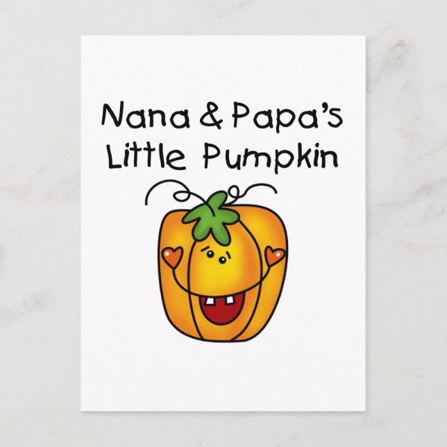 Nana und Papas kleine Kürbis-T - Shirt Postkarte (Vorderseite)