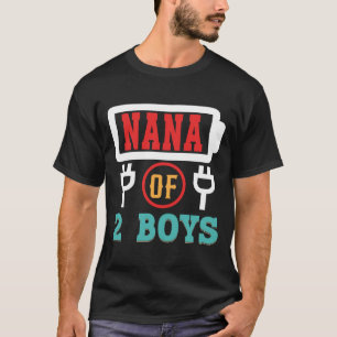 NANA von 2 Jungen Batterietag T-Shirt