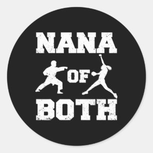 Nana von beiden lustigen Softll und Karate Nana Runder Aufkleber