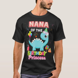 Nana von der Geburtstagsfamilie Dinosaur Girl Matc T-Shirt