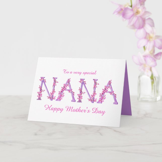 Nana watercolor Orchid custom Mothers day Karte (Orchidee)
