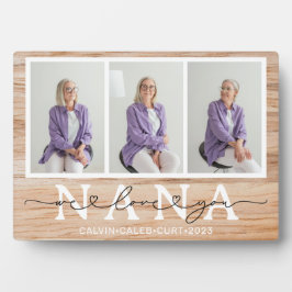 Nana We Liebe You Heart Script 3 Foto Geschenk Fotoplatte