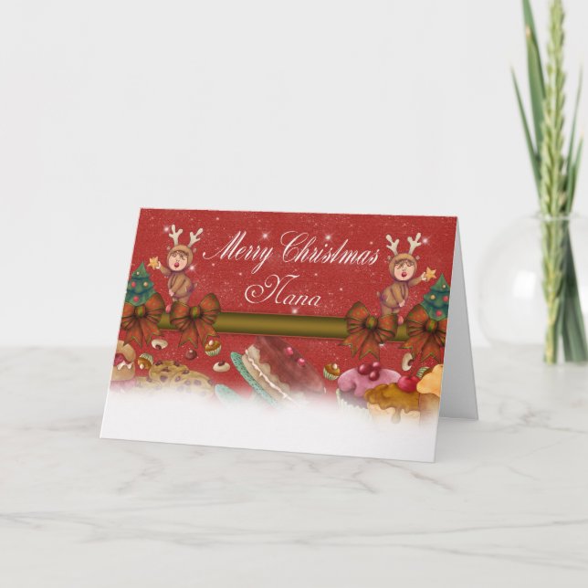 Nana-Weihnachtskarte - niedliche Karte für Nana (Vorderseite)