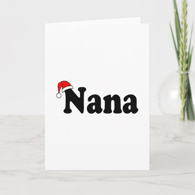 Nana-WeihnachtsWeihnachtsmannmütze Feiertagskarte (Vorderseite)