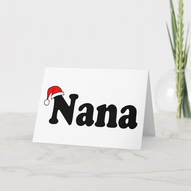 Nana-WeihnachtsWeihnachtsmannmütze Feiertagskarte (Vorderseite)