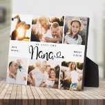NANA Wir Liebe Sie hören Moderne 6 Foto Collage Fotoplatte<br><div class="desc">Wir Liebe dich Nana! Niedliche, moderne, benutzerdefinierte Foto Collage Plaque, um Oma zu zeigen, wie sehr sie geliebt ist. Wir Liebe dieses handgeschriebenen Skriptdesigns mit Schnörkeln aus dem Herzen, was es zu einem herzlichen Beigeschenk für einen geliebten Großeltern macht. Personalisieren Sie mit 12 Lieblingsbildern und Ihrer persönlichen Nachricht und Namen....</div>