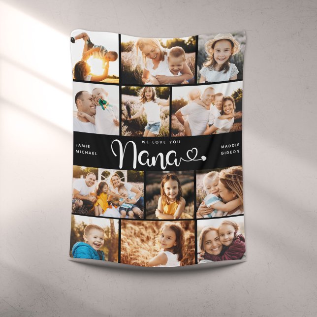 Nana Wir Liebe Sie hören Moderne FotoCollage Fleecedecke (Von Creator hochgeladen)