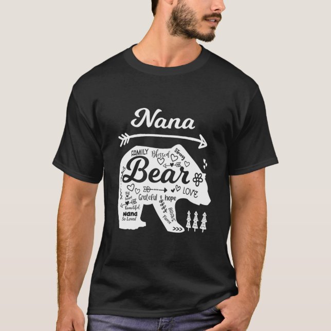 Nana Words Of Love Bear With Doodle S Grandma T-Shirt (Vorderseite)