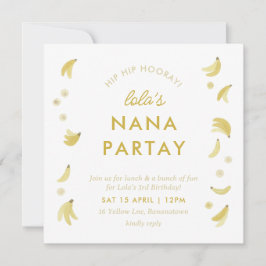 Nana Yellow Gingham Banana Party Geburtstag Einladung