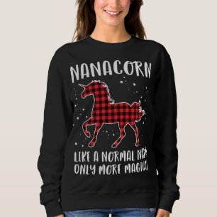 Nanacorn Buffalo Kariert Unicorn Weihnachten Sweatshirt