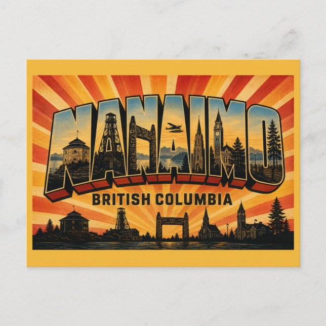 Nanaimo BC Harbour City Postkarte (Vorderseite)