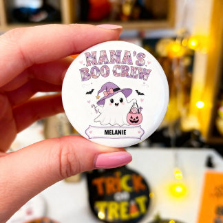 Nanas Boo Crew 1 Enkelname Halloween-Geist Button