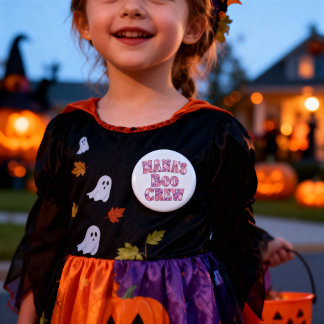 Nanas Boo Crew Trick or Treat Halloween-Geist Button