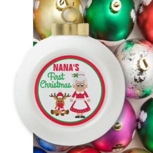 Nanas erste Weihnachten Keramik Kugel-Ornament