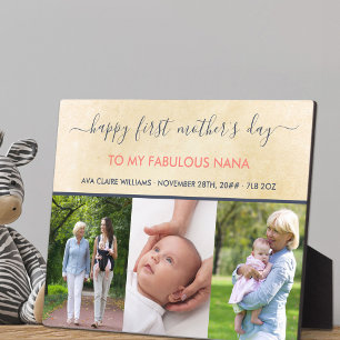 Nanas erster Muttertag - 3 Foto personalisiert Fotoplatte