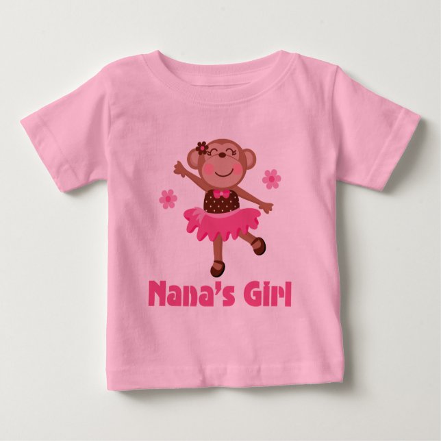 Nana's Girl Grandchild Monkey Ballerina Tutu T-Shi Baby T-shirt (Vorderseite)