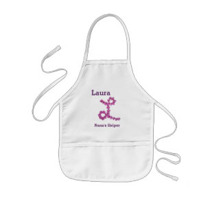 Nanas Helper Pink Blume Letter L Floral Monogram Kinderschürze