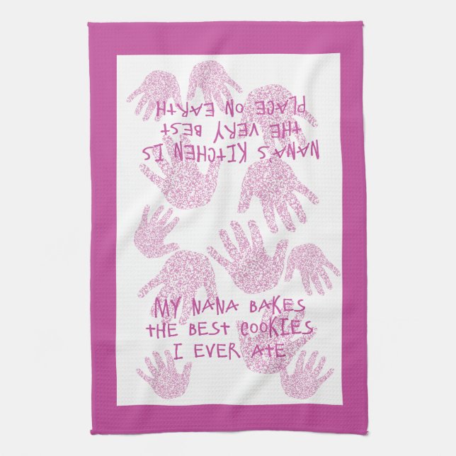 Nana's Küche Orchid Lila Großmutter Geschenk Geschirrtuch (Vertikal)