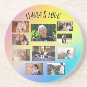 Nanas Liebe 10 Foto Modern Pink Blau Gelb Getränkeuntersetzer