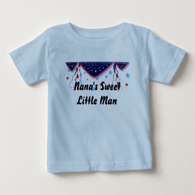 Nana's Little Man Patriotic Baby T-shirt (Vorderseite)