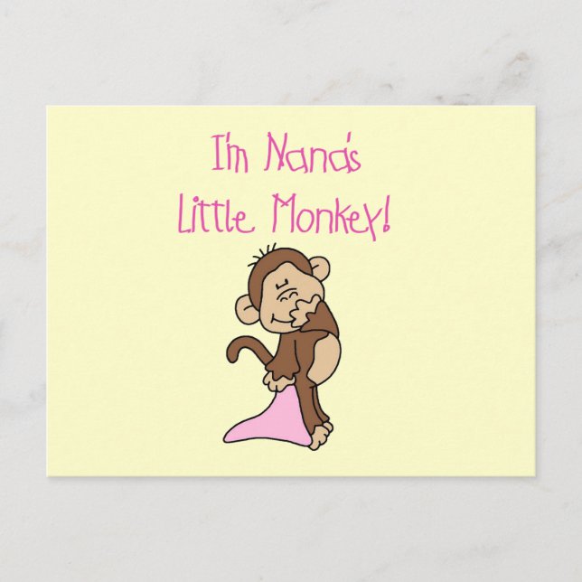 Nana's Monkey - Rosa T - Shirt und Geschenke Postkarte (Vorderseite)