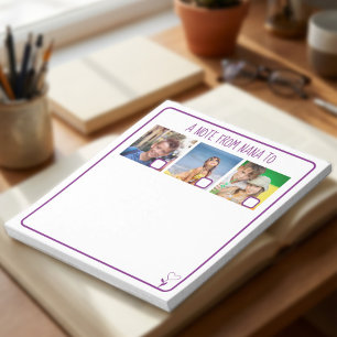 Nanas Notiz an Enkelkinder 3 Foto Kontrollkästchen Notizblock