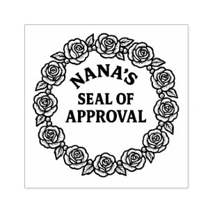 Nana's Siegel der Genehmigung Rose Wreath Gummistempel