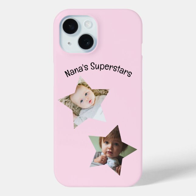 Nana's Superstars Personalisiert zwei Foto Text Case-Mate iPhone Hülle (Rückseite)