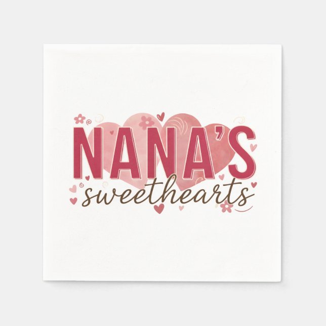 Nana's Sweethearts Birthday Napkins Serviette (Vorderseite)