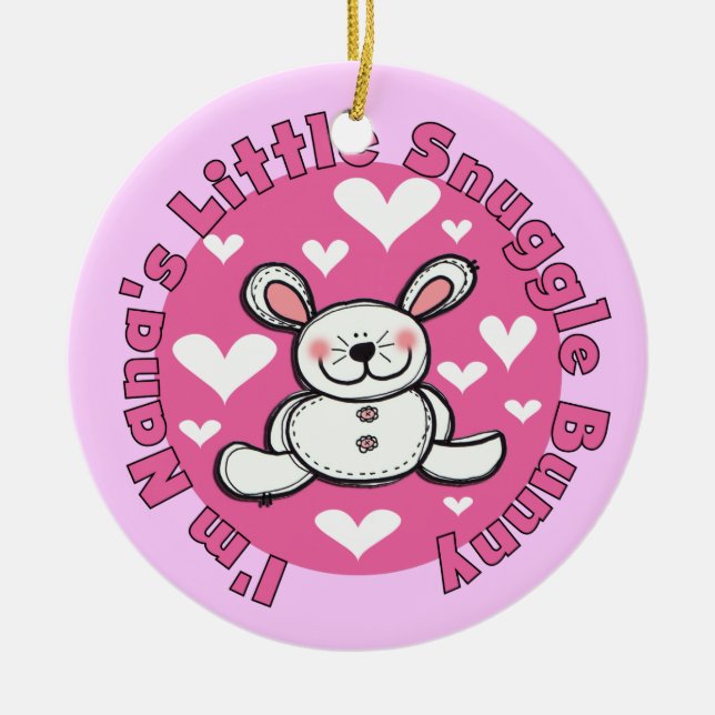 Nanas wenig Snuggle-Häschen Keramikornament (Vorne)