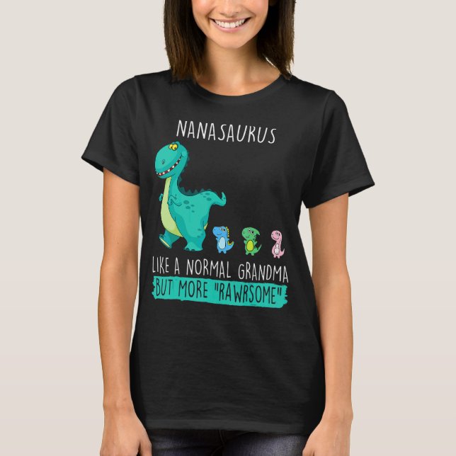 Nanasaurus Rawrsome Rex Dinosaur Nana Grandma Moth T-Shirt (Vorderseite)