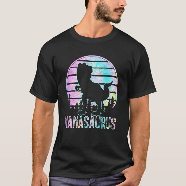 Nanasaurus Rex Dinosaur Nana Saurus Tye Die Matchi T-Shirt (Vorderseite)
