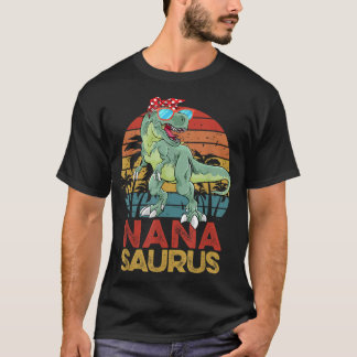 Nanasaurus T Rex Dinosaur Funny Vintag Nana Sauru T-Shirt