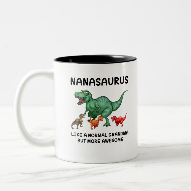Nanasaurus wie ein normales Oma, aber Phantastisch Zweifarbige Tasse (Links)