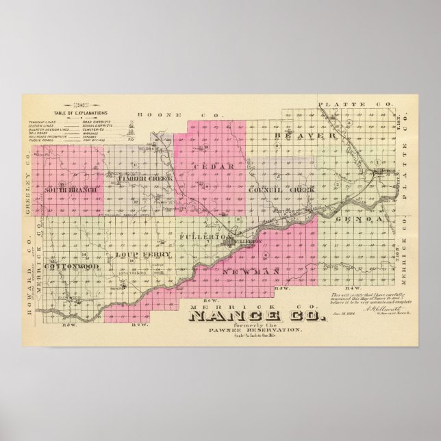 Nance Landkreis, Nebraska Poster (Vorne)