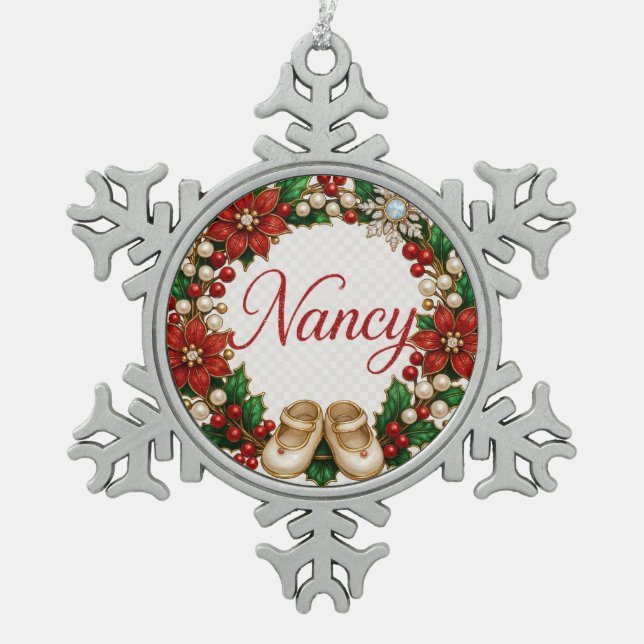 Nancy Baby’s First Christmas Ornament – Snowflake (Vorderseite)