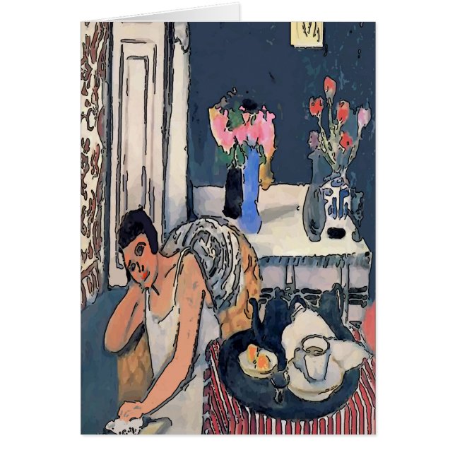 Nancy Breakf mit Abstrakten Blume, Matisse Stil, (Vorne)